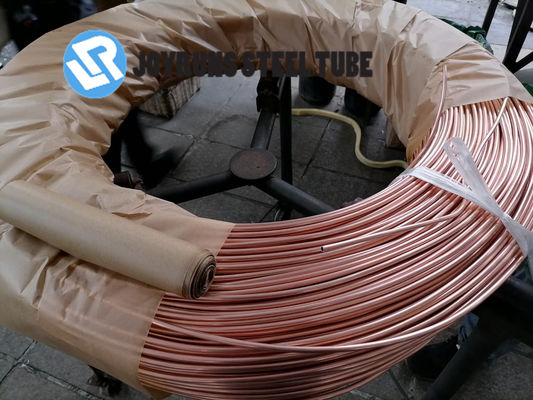 ASTM A254 Thin Copper Pipe , DC04 6*0.65mm Both Side Bundy Copper Coated Pipe